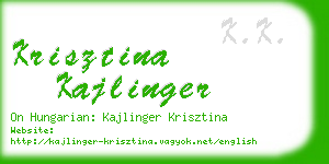 krisztina kajlinger business card